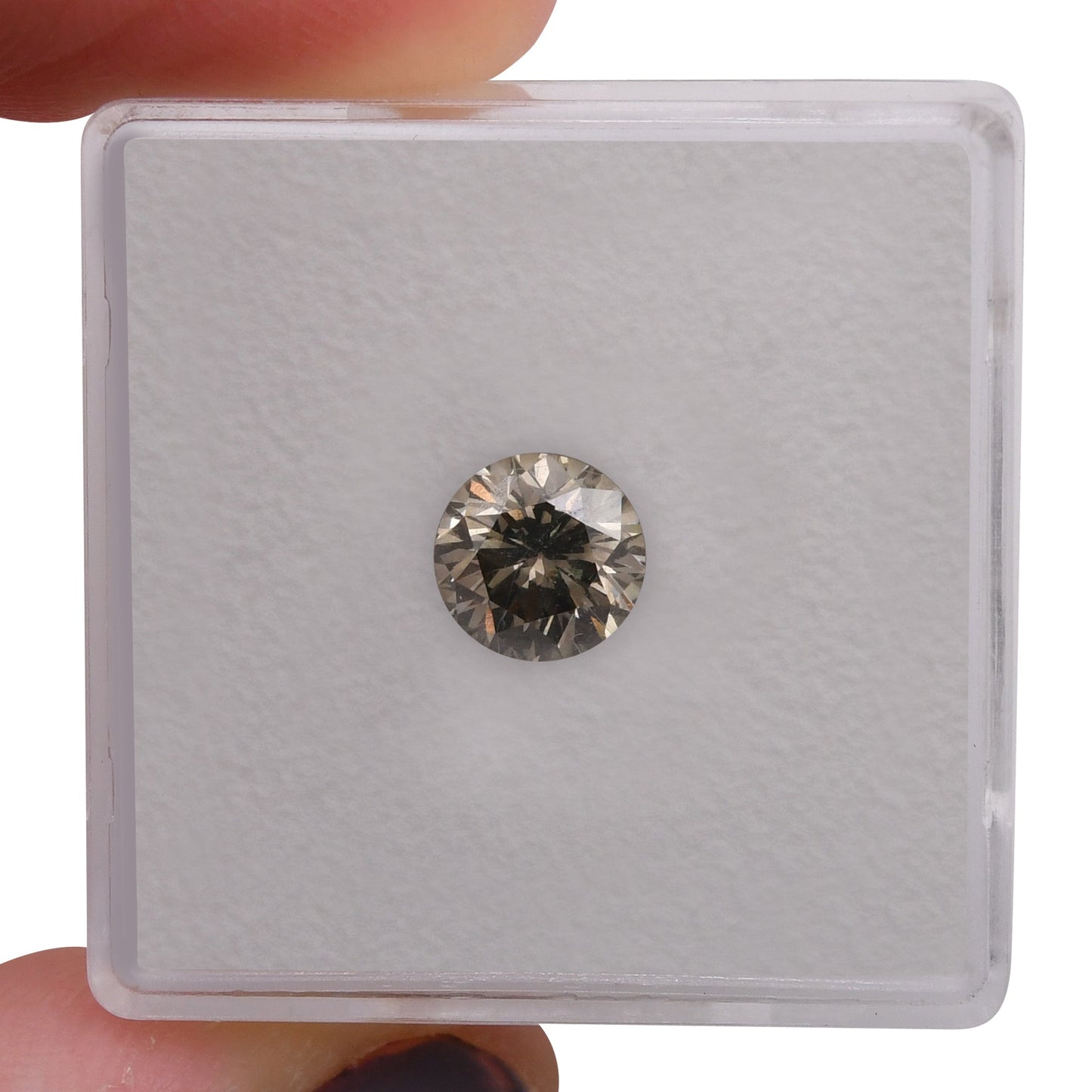 1,08 Karat, Fancy Dark Gray Greenish Yellow, runder Brillant, VS1, GIA