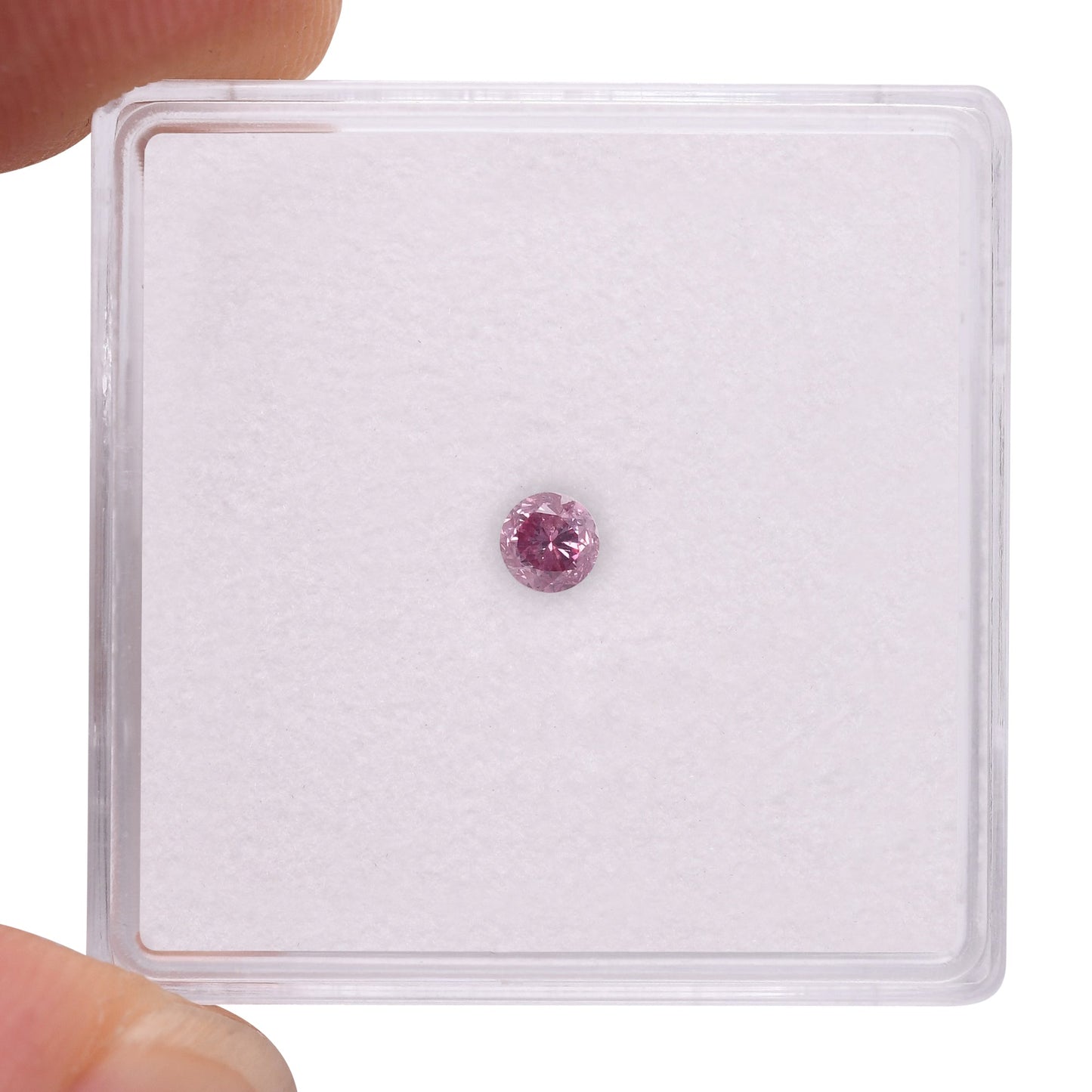 0,13 Karat Fancy Vivid Purplish Pink Brillanter Diamant, GIA
