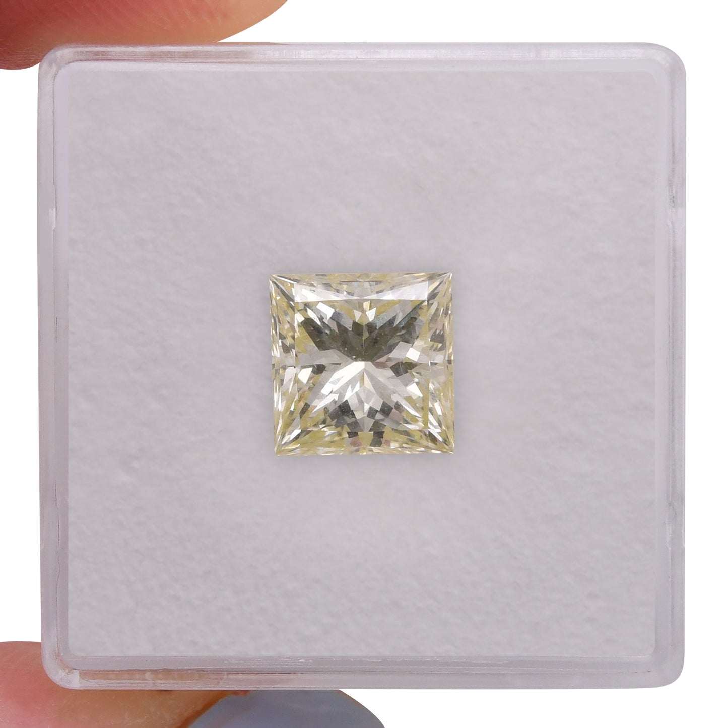 3.01 Carat Q-R Princess Diamond VS2 GIA