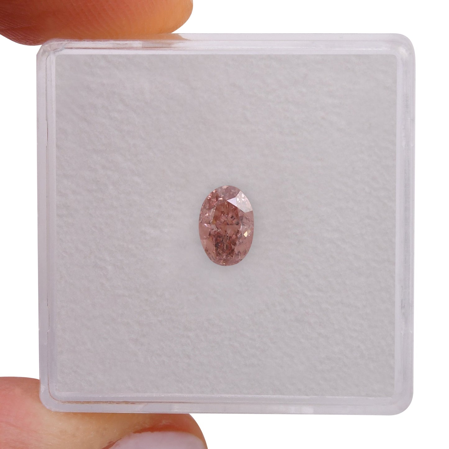 0,59 Karat Fancy Intense Orange Pink Ovaler Diamant VVS2 GIA