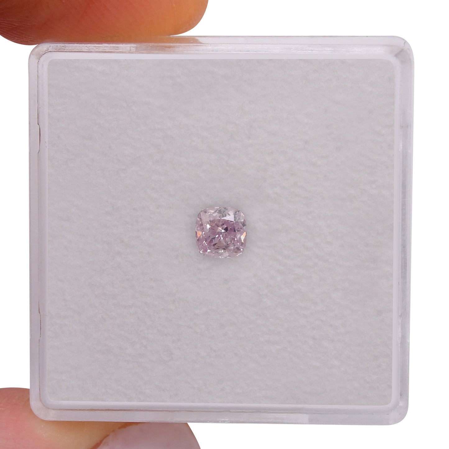 0,32 Karat Fancy Light Purplish Pink Cushion Diamond VS2 GIA