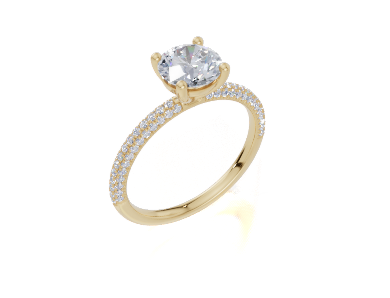 18ct Round 1.00Carat F/G VS/SI Plain U Micro 4Pr Diamond Ring