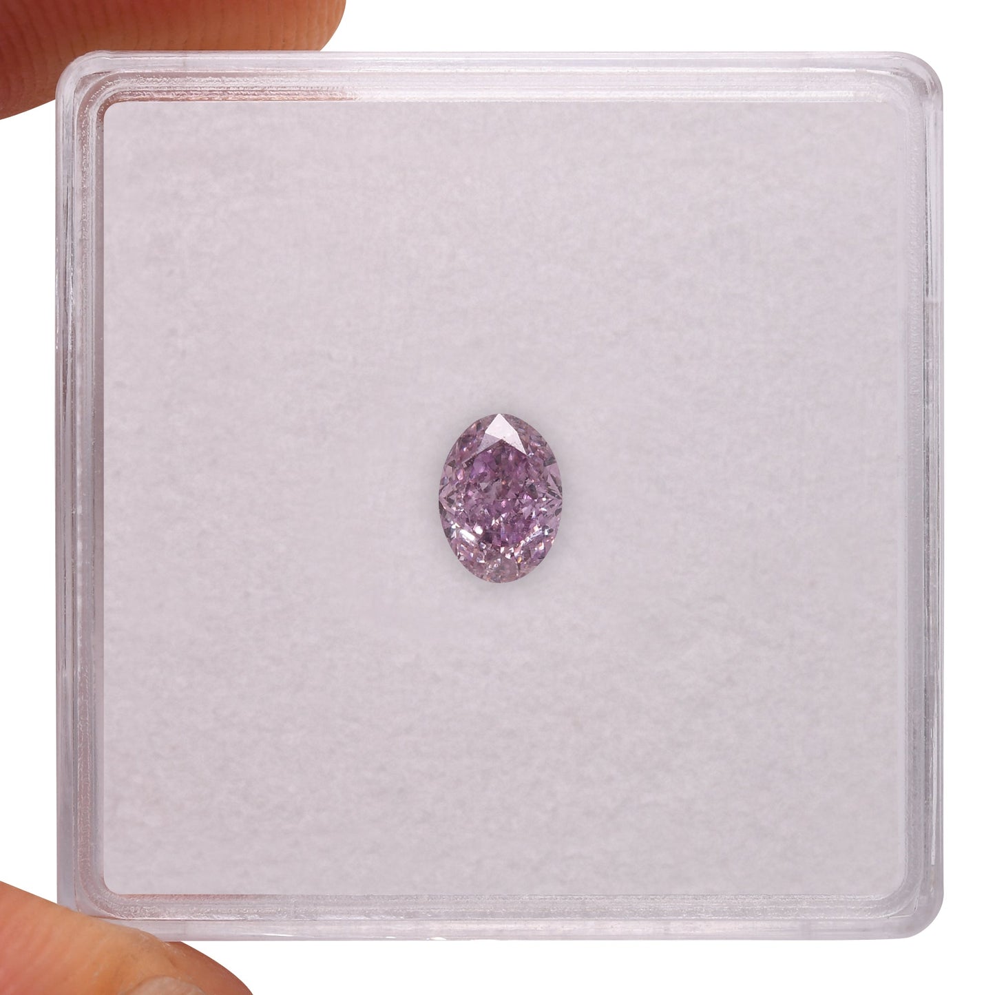 0.40 Carat Fancy Intense Purple Pink Oval Diamond SI2 GIA