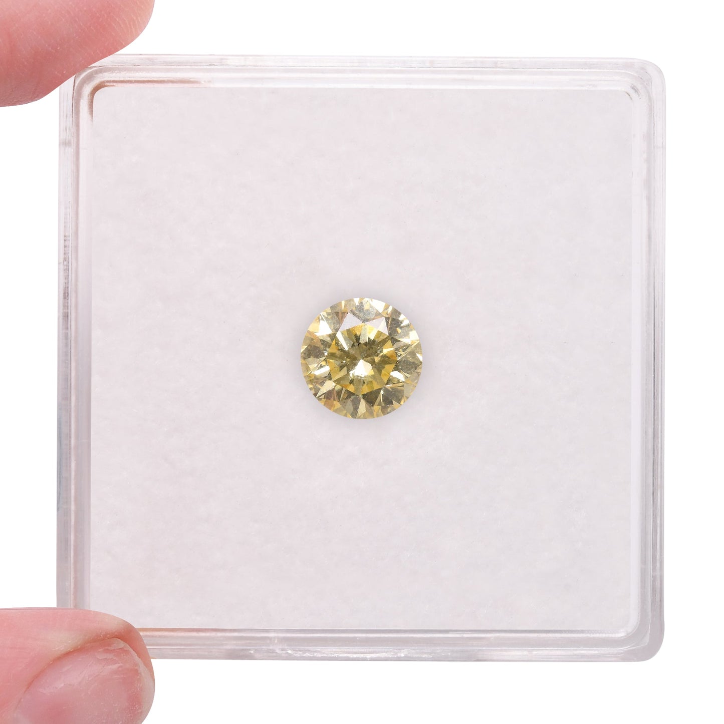 0.69 Carat Fancy Yellow Round Brilliant Diamond SI2 GIA