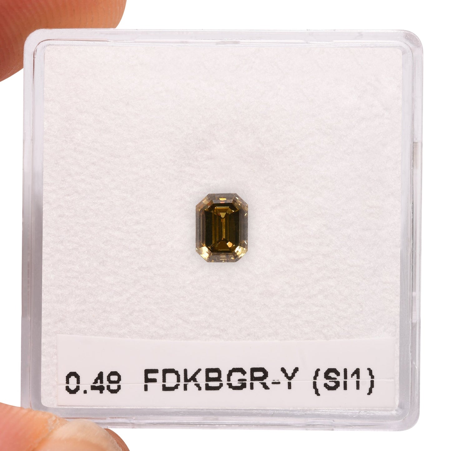 0,48 Karat Fancy Dark Brown Greenish Yellow Emerald Diamond (SI1) GIA