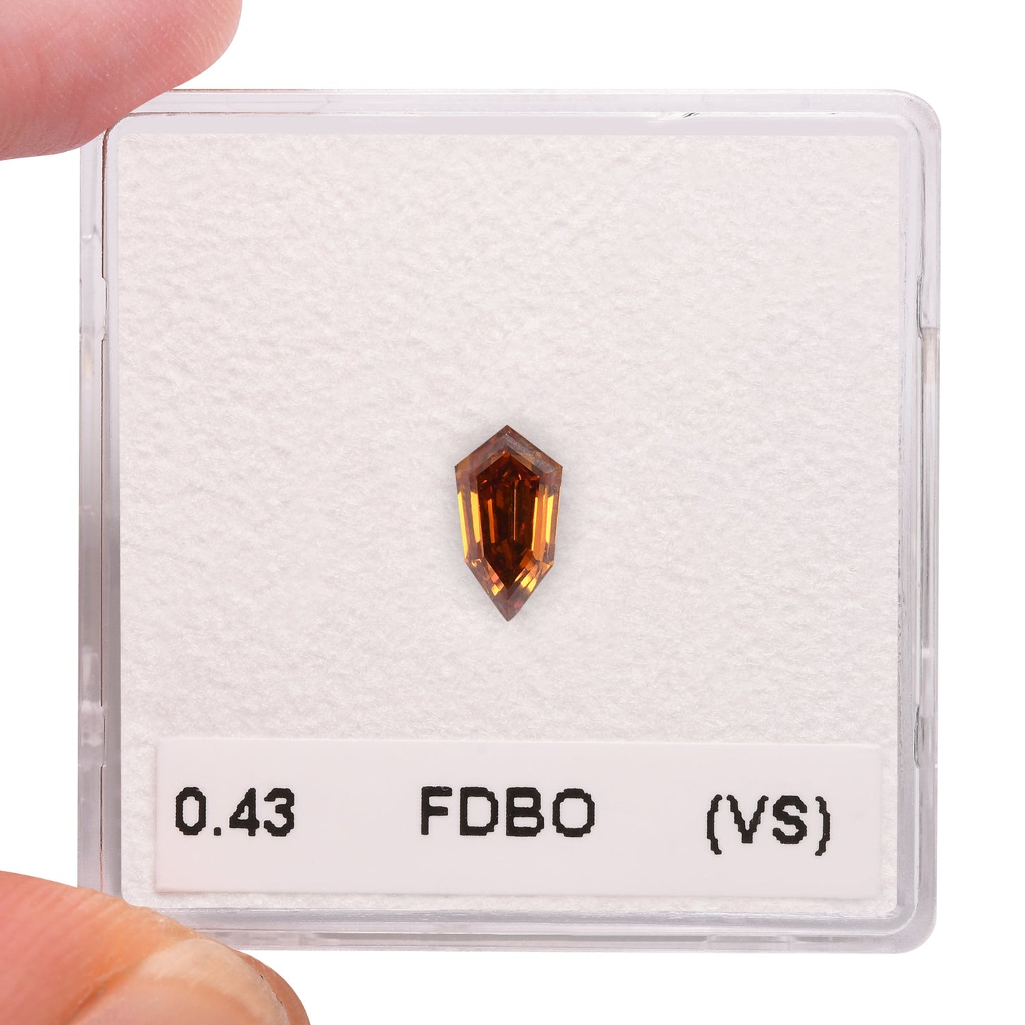 0.43 Carat Fancy Deep Brown Orange KITE Diamond (VS) GIA