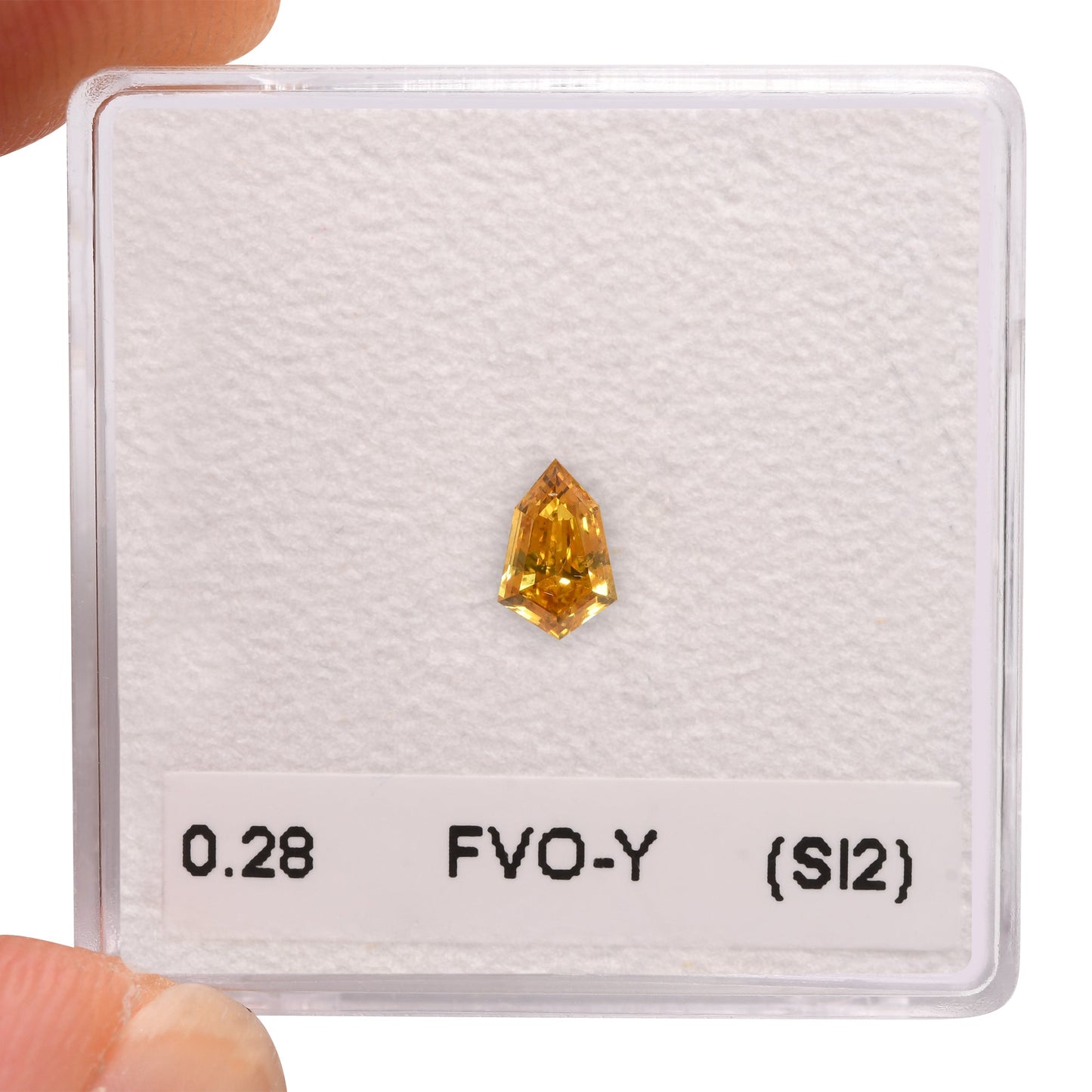 0.28 Carat Fancy Vivid Orangy Yellow KITE Diamond (SI2) GIA