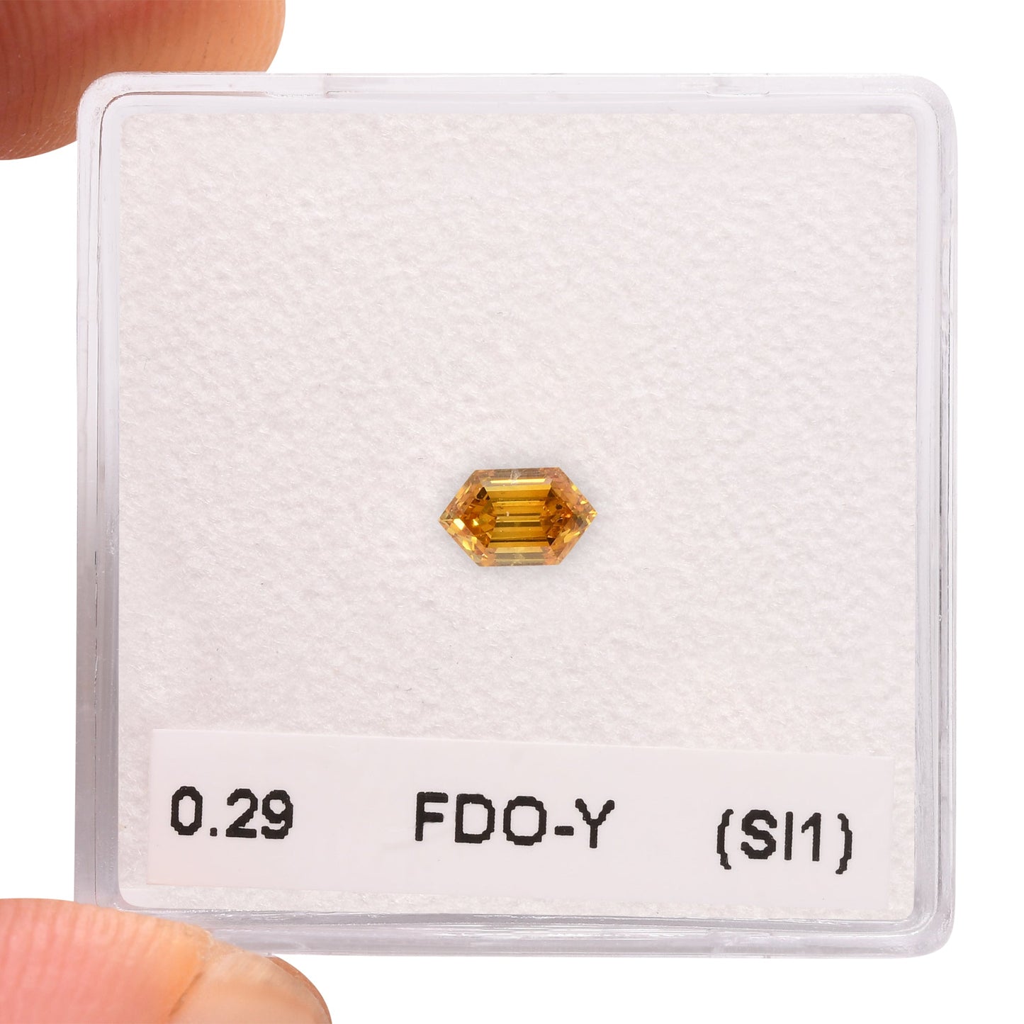0.29 Carat Fancy Deep Orangy Yellow Hexagonal Diamond (SI1) GIA