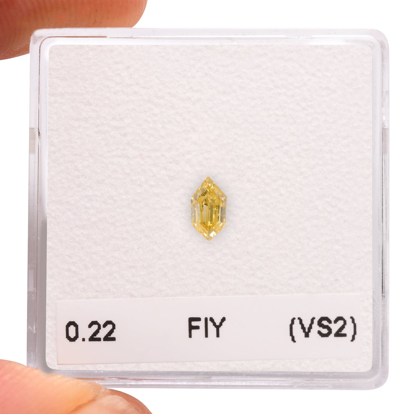 0.22 Carat Fancy Intense Yellow Hexagonal Diamond (VS2) GIA