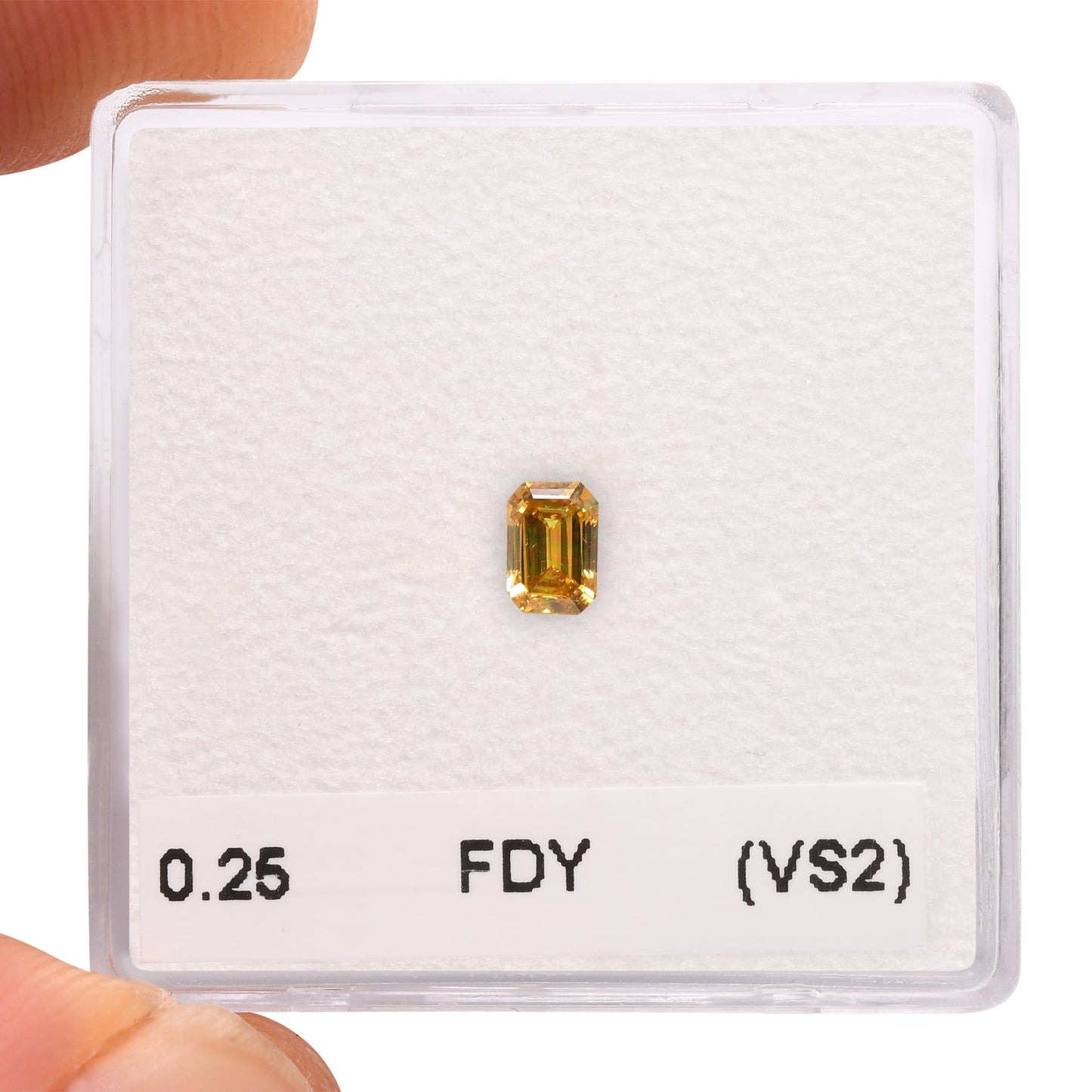 0.25 Carat Fancy Deep Yellow Emerald Diamond (VS2) GIA