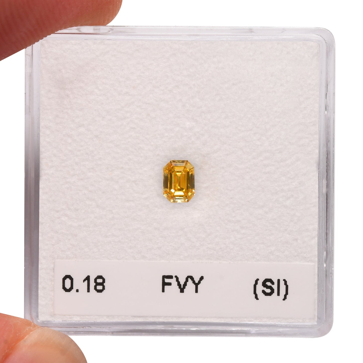 0.18 Carat Fancy Vivid Yellow Emerald Diamond (SI) GIA