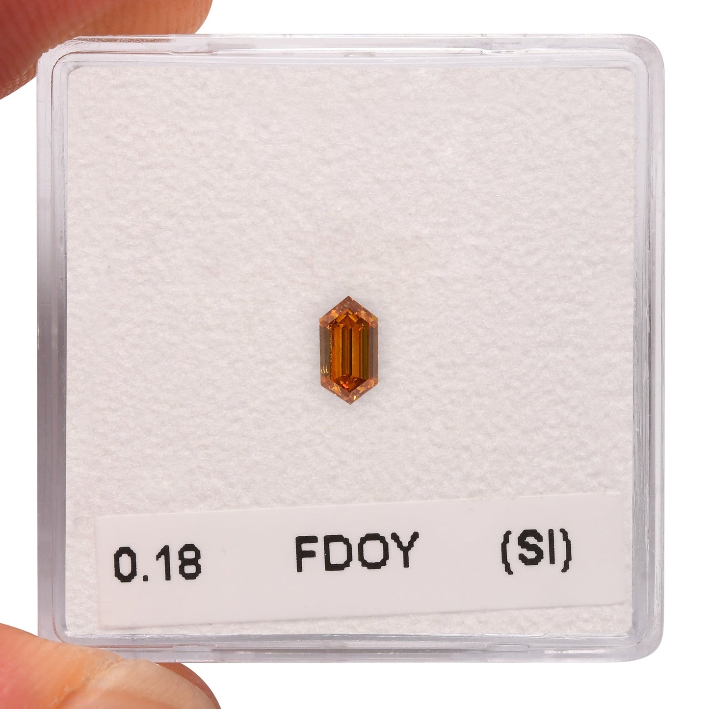 0.18 Carat Fancy Deep Orange Yellow Hexagonal Diamond (SI) GIA