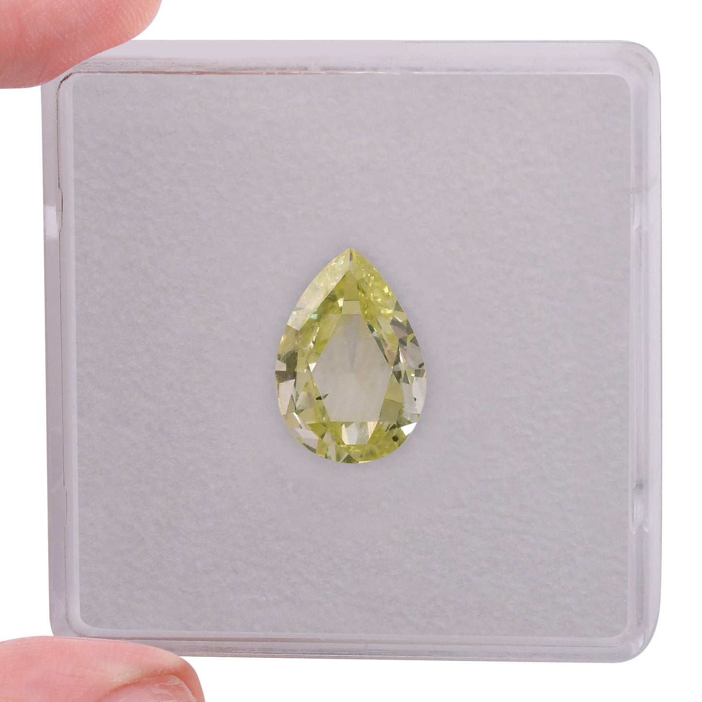 1.31 Carat Fancy Green Yellow Pear Diamond I1 GIA