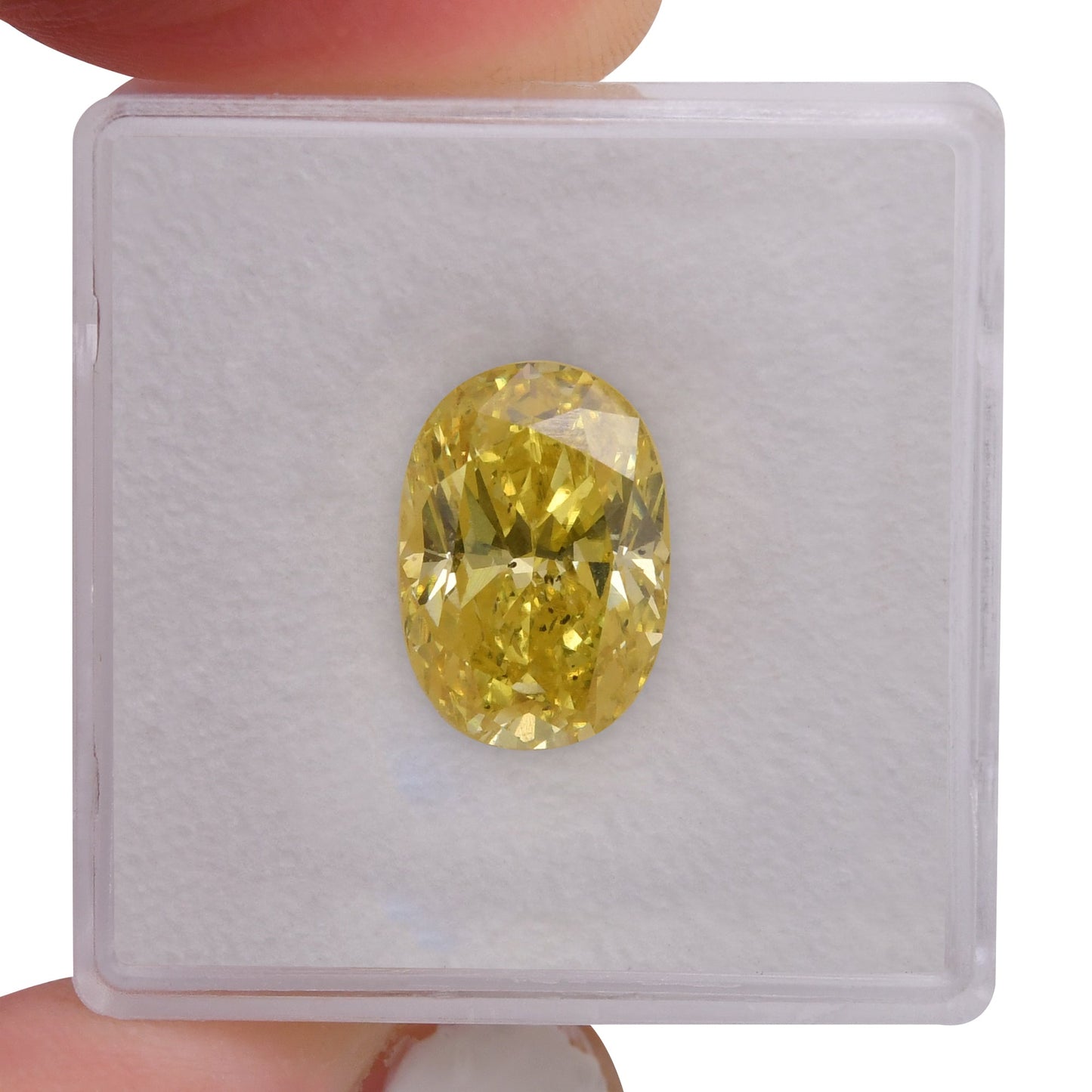 4.01 Carat Fancy Vivid Yellow Oval Diamond SI2 GIA