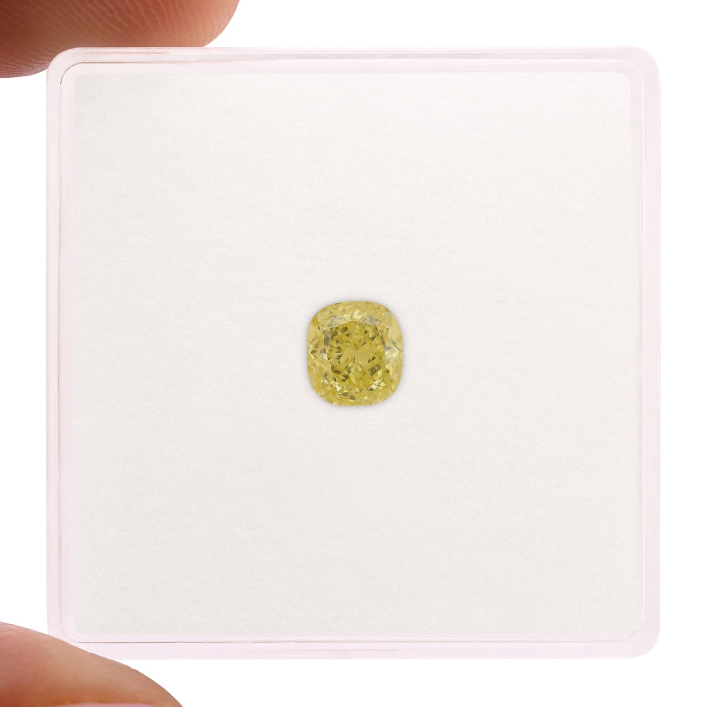 0,53 Karat Fancy Intense Yellow Cushion Diamond VS1 GIA