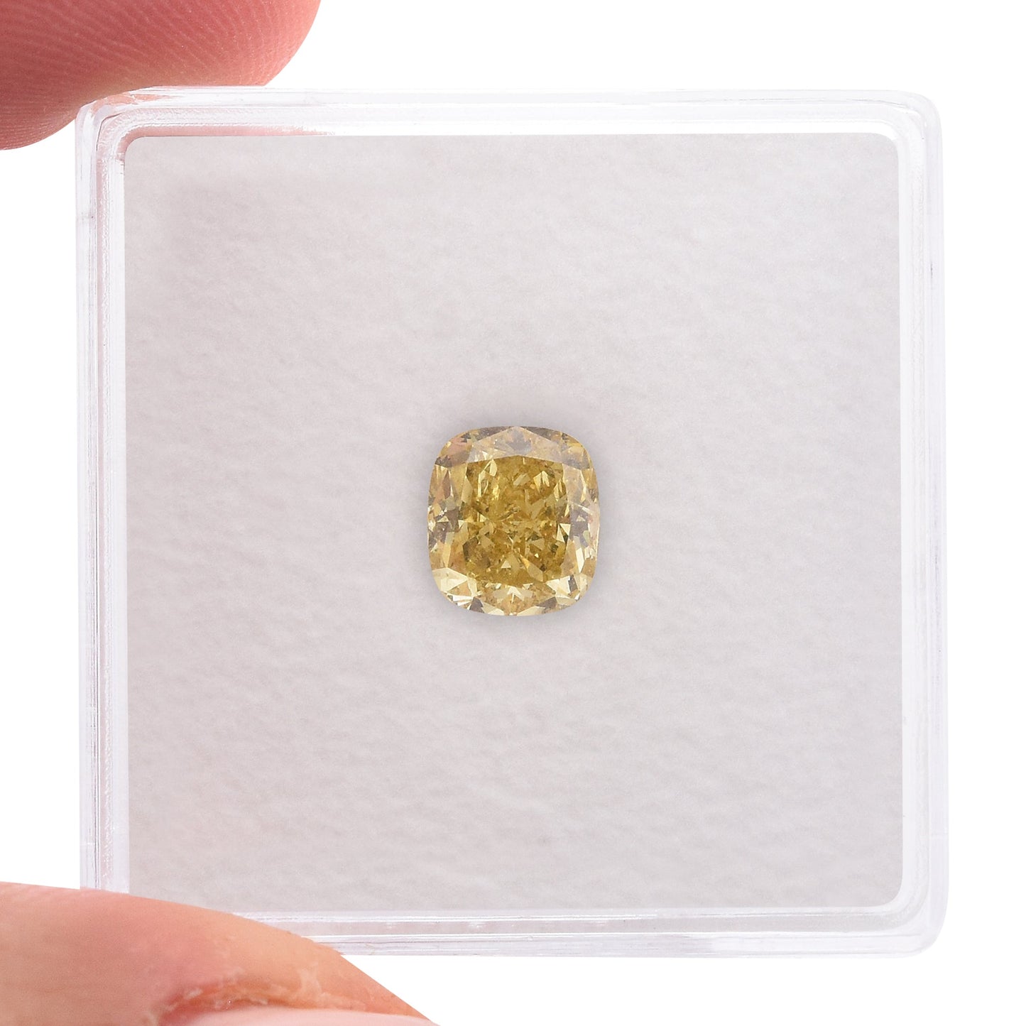 1.02 Carat Fancy Brownish Yellow Cushion Diamond I1 GIA