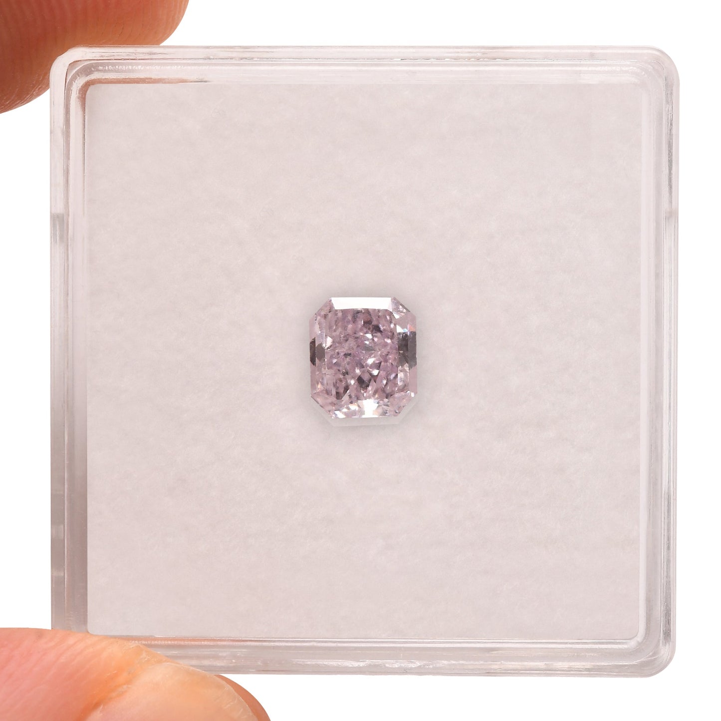 0,72 Karat Fancy Purple Pink Radiant Diamant VS2 GIA