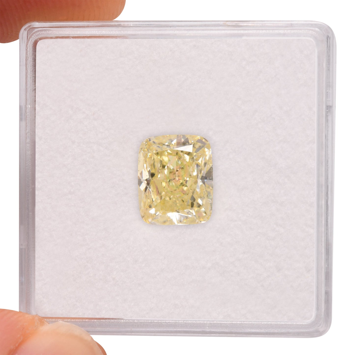 2.25 Carat Light Yellow Cushion Diamond SI2 GIA