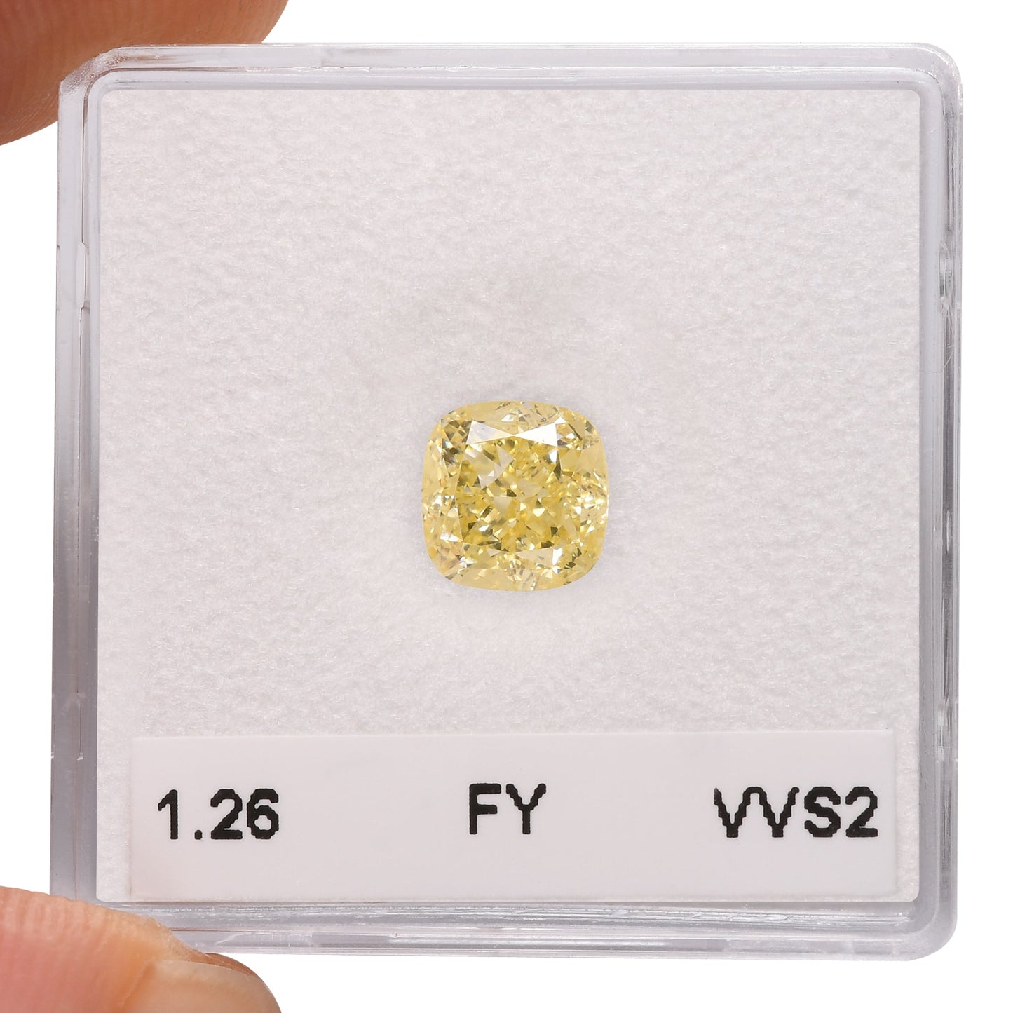 1,26 Karat Fancy Yellow Cushion Diamond VVS2 GIA