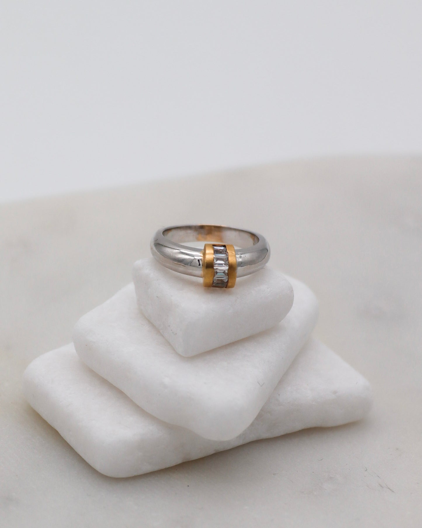 Vintage-Ring Violetta mit Zirkonia im Bicolor-Design aus 750/-Gold