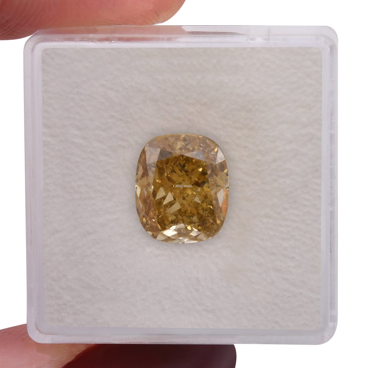 4.50 Carat Fancy Deep Brownish Yellow Cushion Diamond SI2 GIA