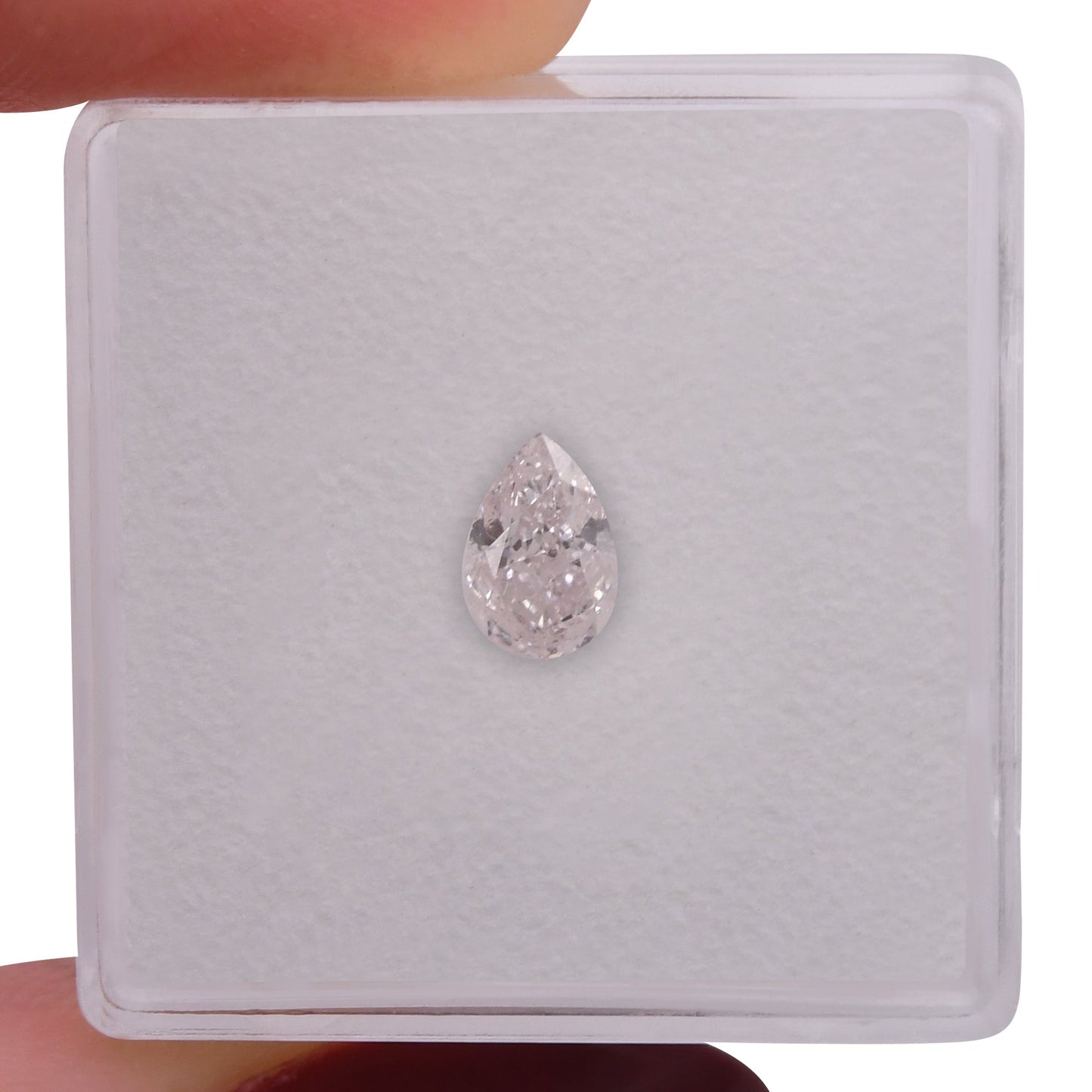 0,71 Karat zartrosa Birnenförmiger Diamant, IF GIA