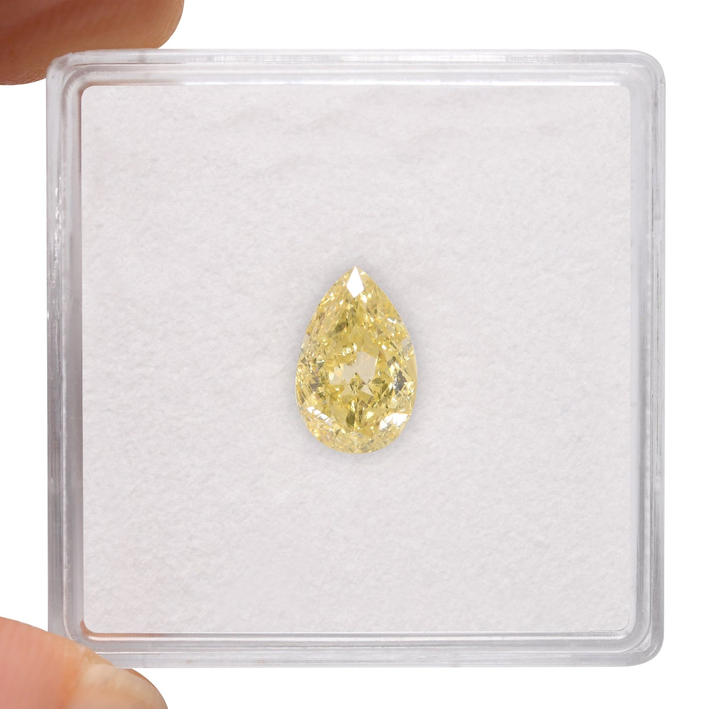 0,98 Karat Fancy Yellow Birnenförmiger Diamant I2 GIA