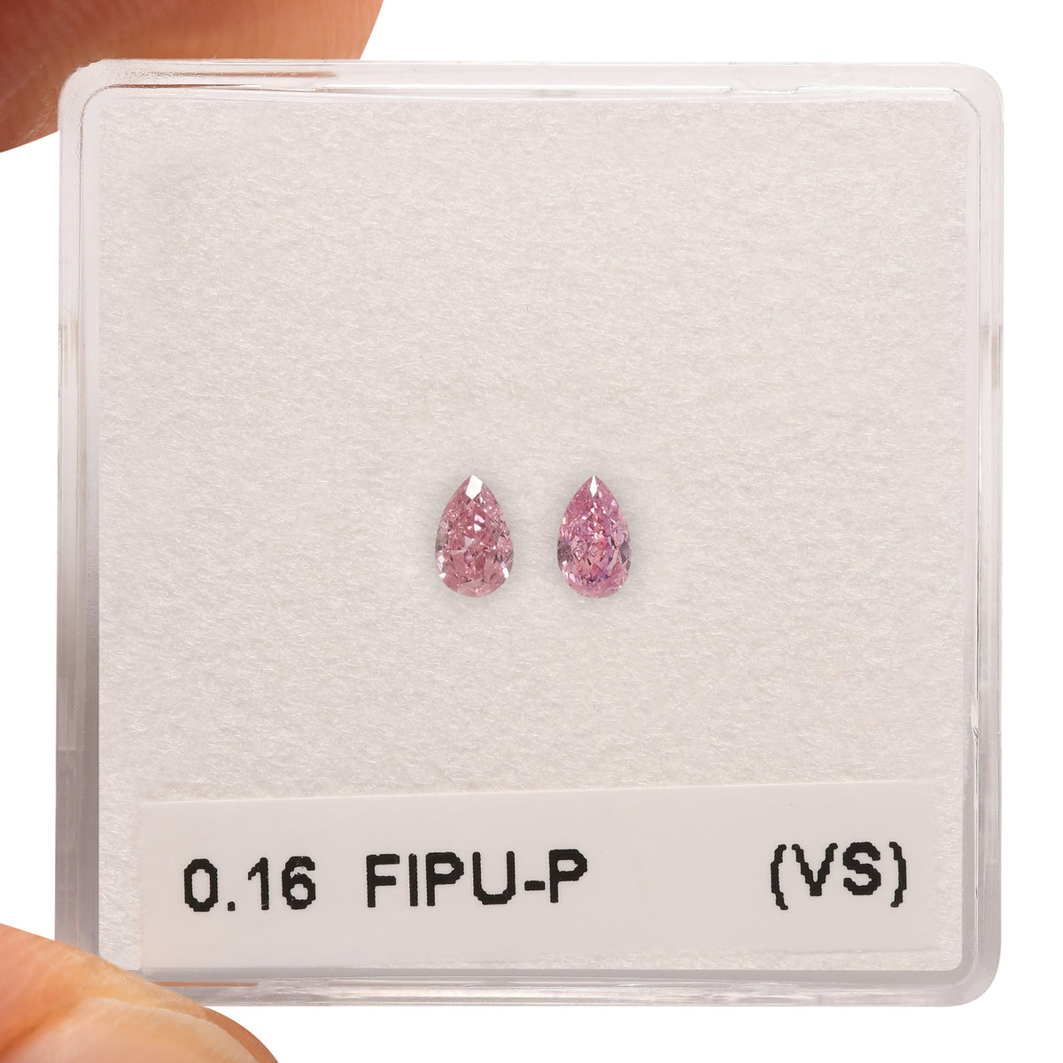 0.16 Carat Fancy Intense Purplish Pink Pear Diamonds (VS)