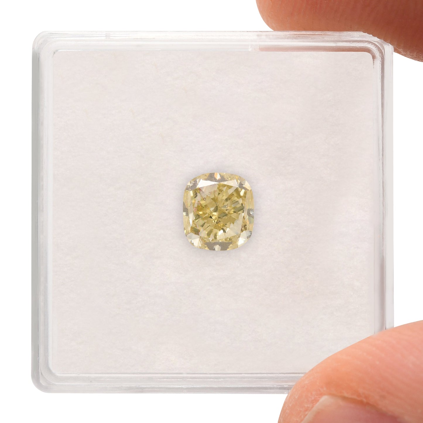 1.21 Carat Fancy Brownish Greenish Yellow Cushion Diamond VS2 GIA