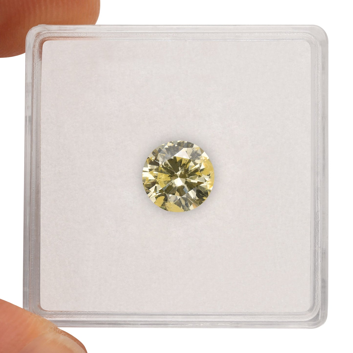 1.08 Carat Fancy Light Yellow Round Diamond (I2) GIA
