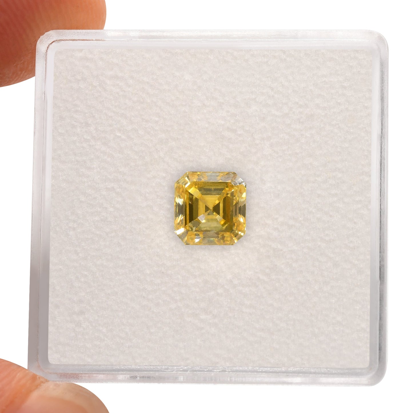 1.07 Carat Fancy Vivid Yellow Asscher Diamond SI1 GIA
