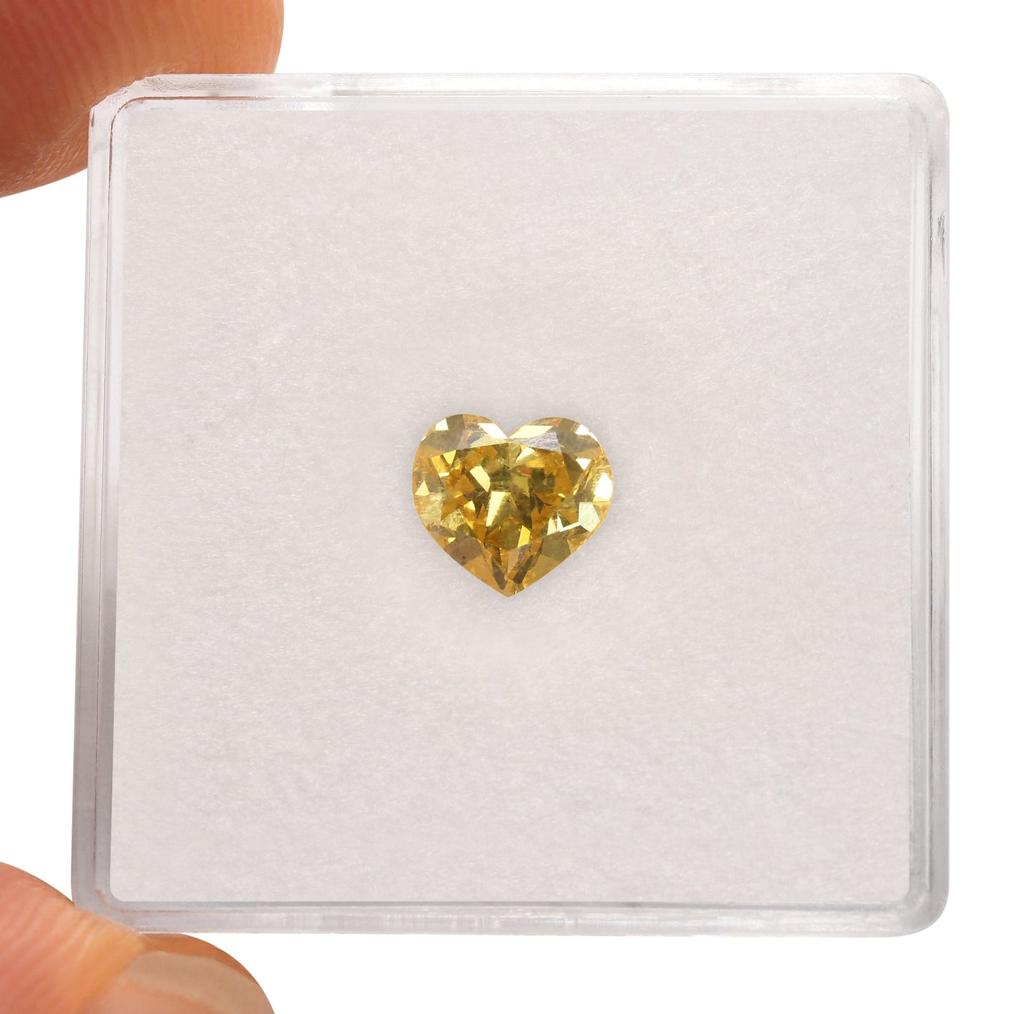 1.02 Carat Fancy Vivid Yellow HEART Diamond SI1 GIA