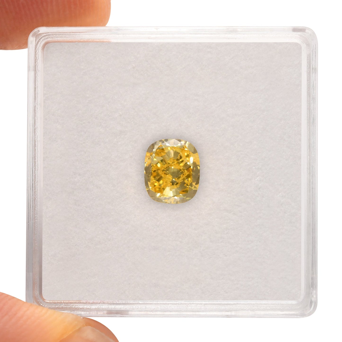 1.02 Carat Fancy Vivid Yellow Cushion Diamond SI1 GIA