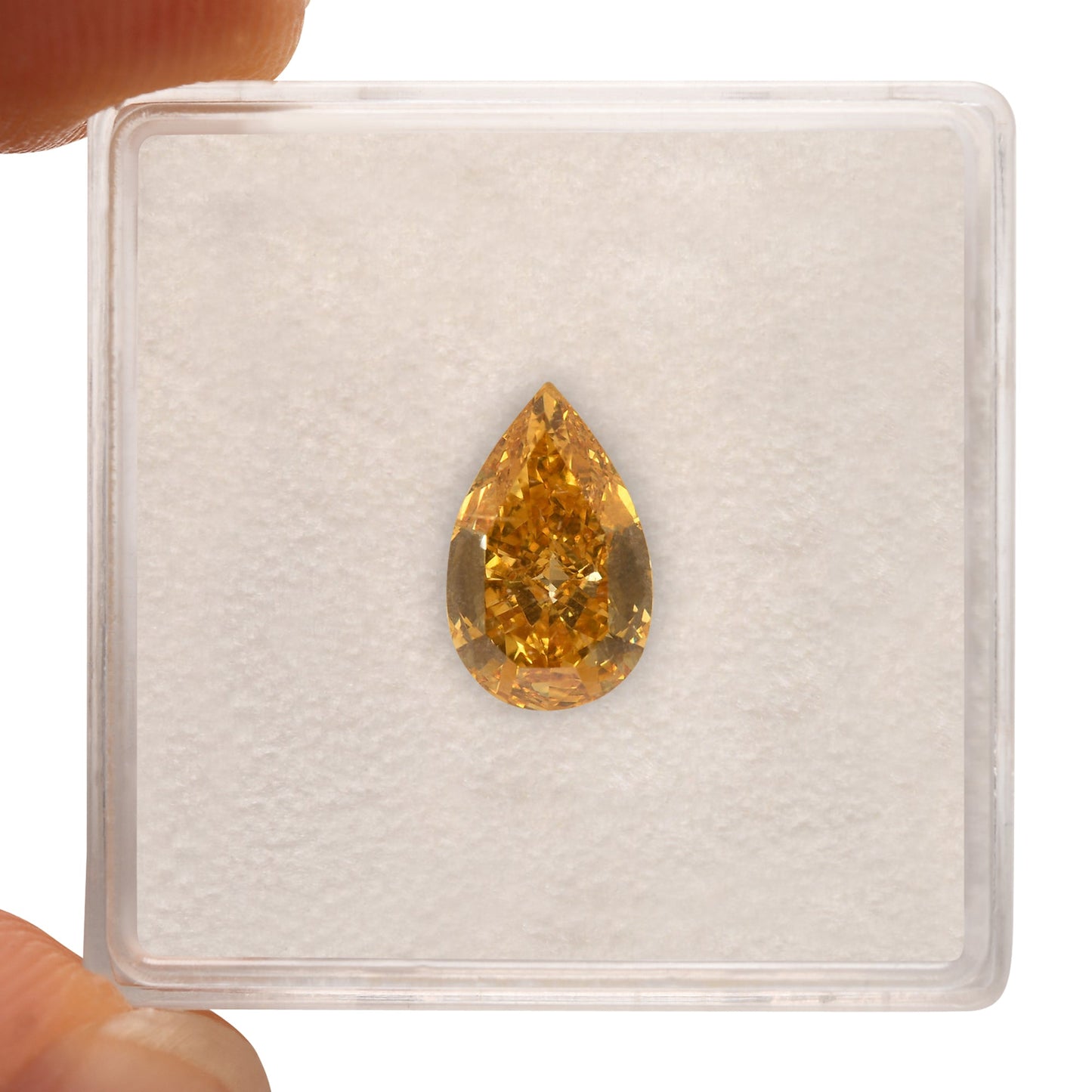 1.40 Carat Fancy Intense Orange Yellow Pear Diamond VS2 GIA