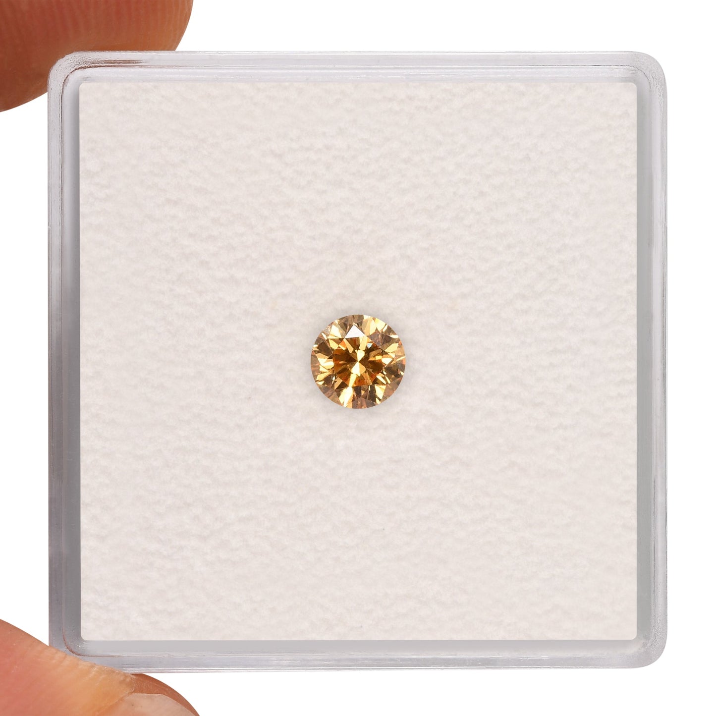 0.30 Carat Fancy Yellow Orange Round Brilliant Diamond SI1 GIA
