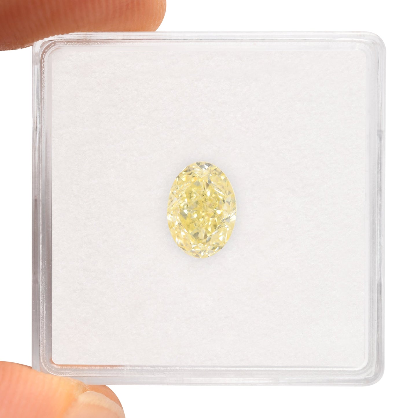 1.21 Carat Fancy Light Yellow Oval Diamond VS1 GIA