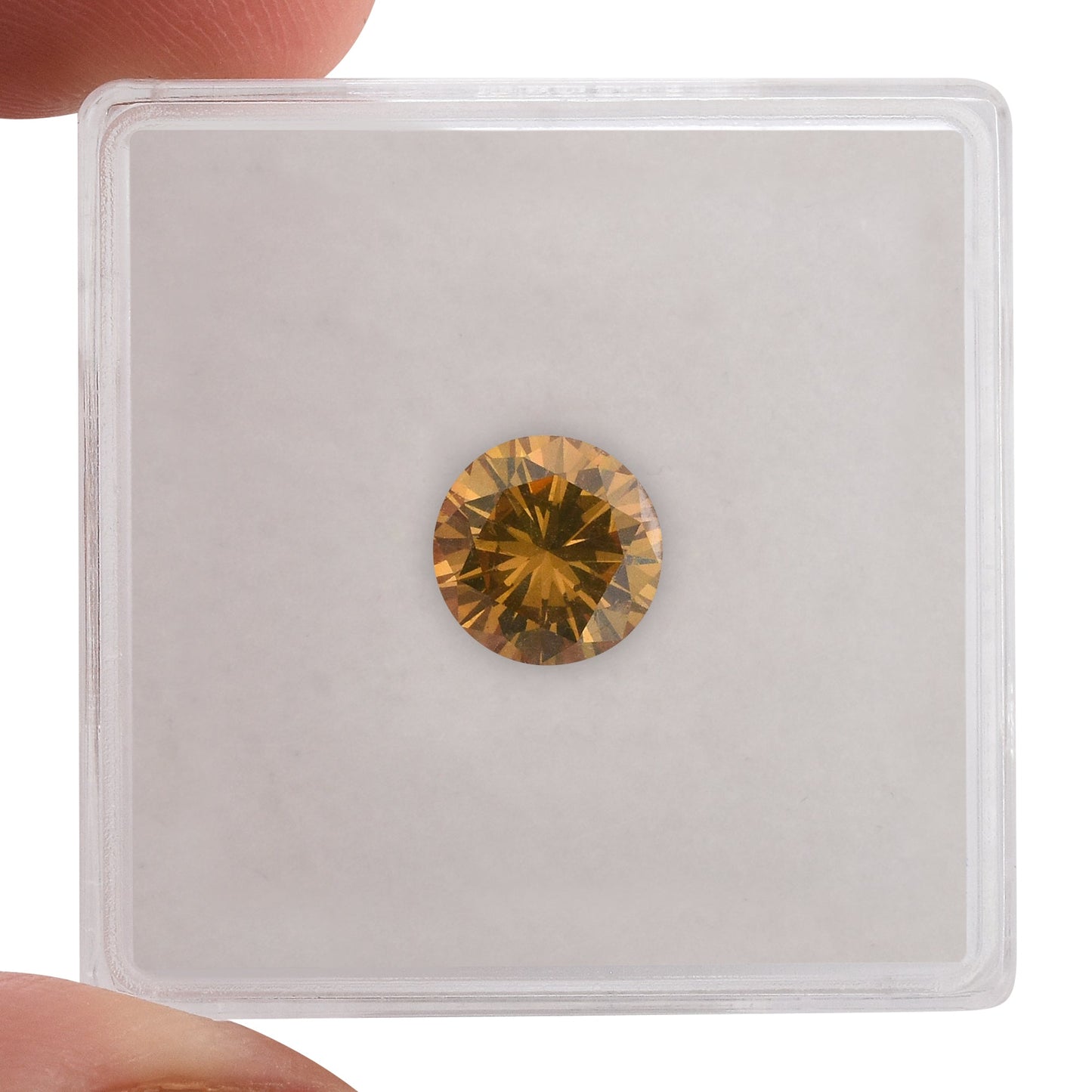1.10 Carat Fancy Deep Brownish Yellow Round Diamond VS2 GIA