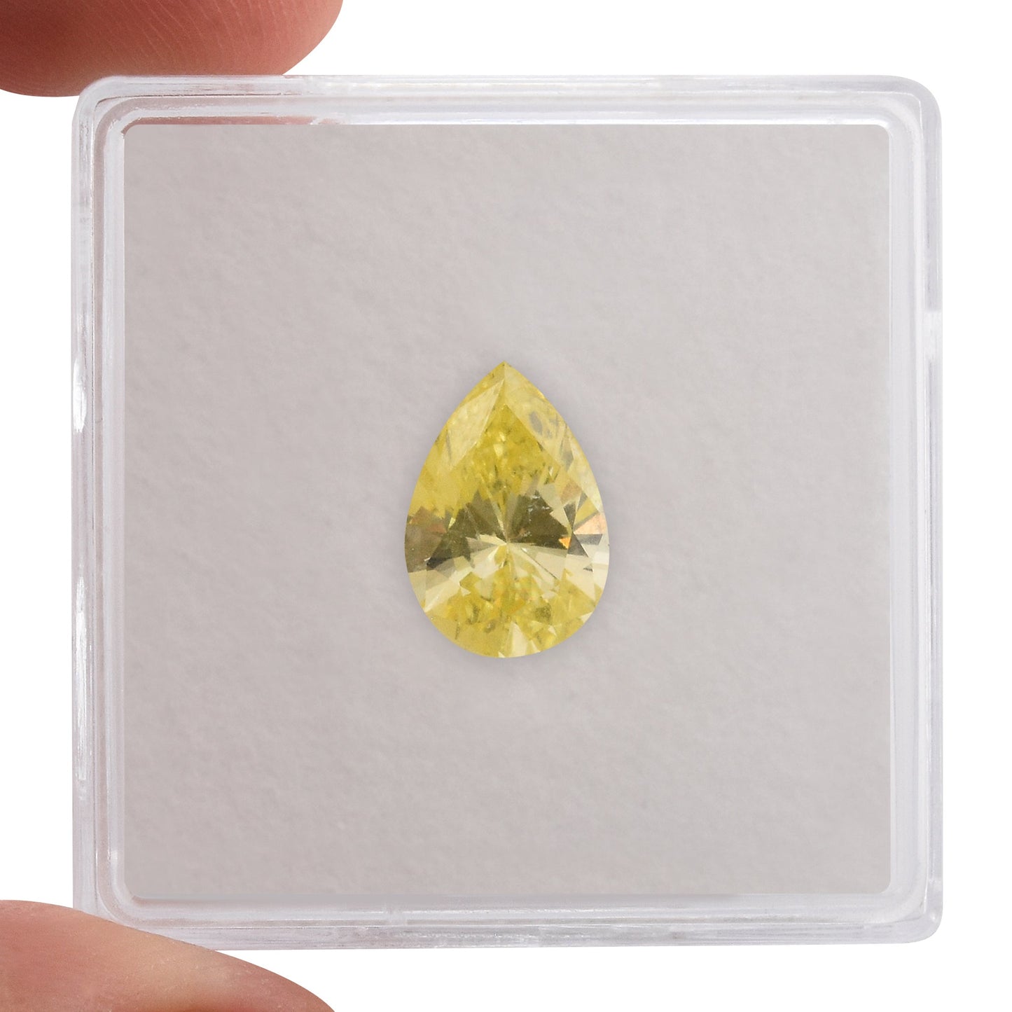 1.52 Carat Fancy Intense Yellow Pear Diamond VS2 GIA