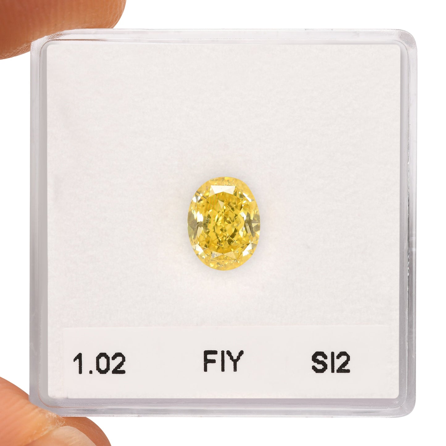 1,02 Karat Fancy Intense Yellow Oval Diamond SI2 GIA