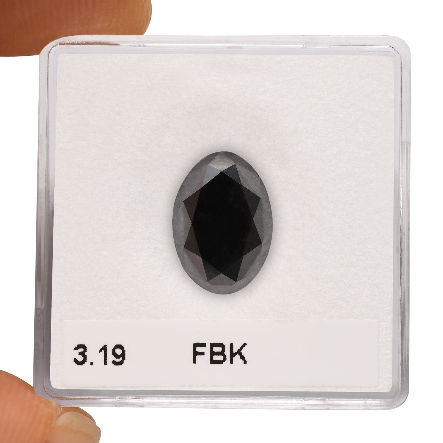 3,19 Karat Fancy Black Oval Diamond GIA