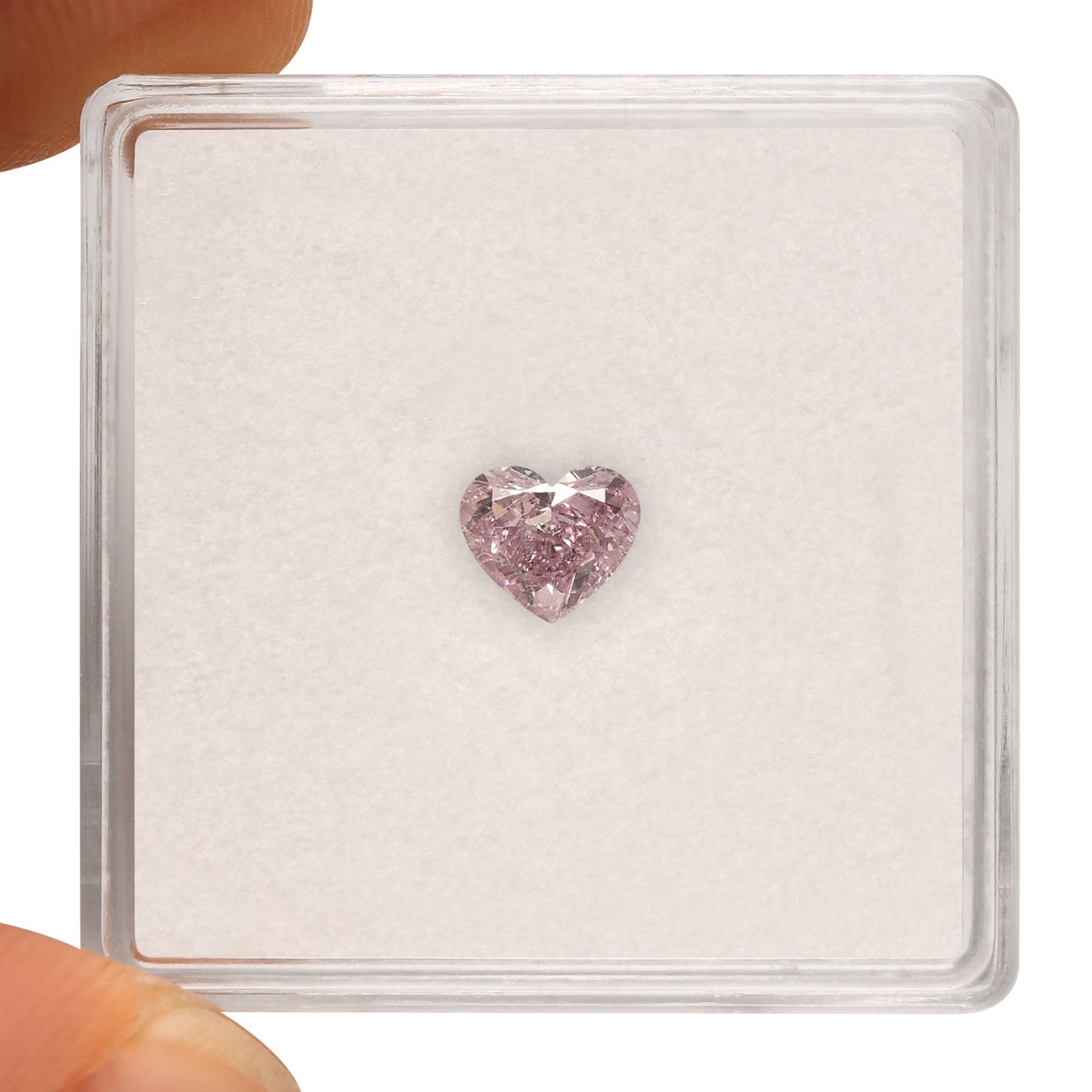 0.55 Carat Fancy Purplish Pink HEART Diamond SI1 GIA