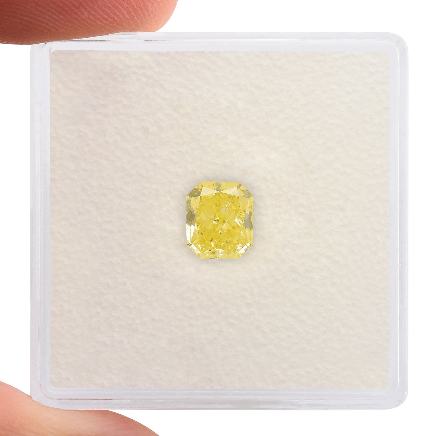 1.00 Carat Fancy Intense Yellow Radiant Diamond (I1) GIA