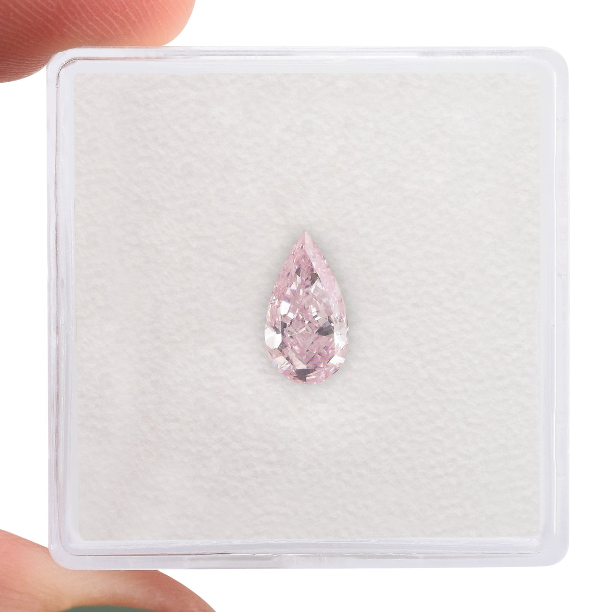 0.78 Carat Fancy Purplish Pink Pear Diamond VS1 GIA