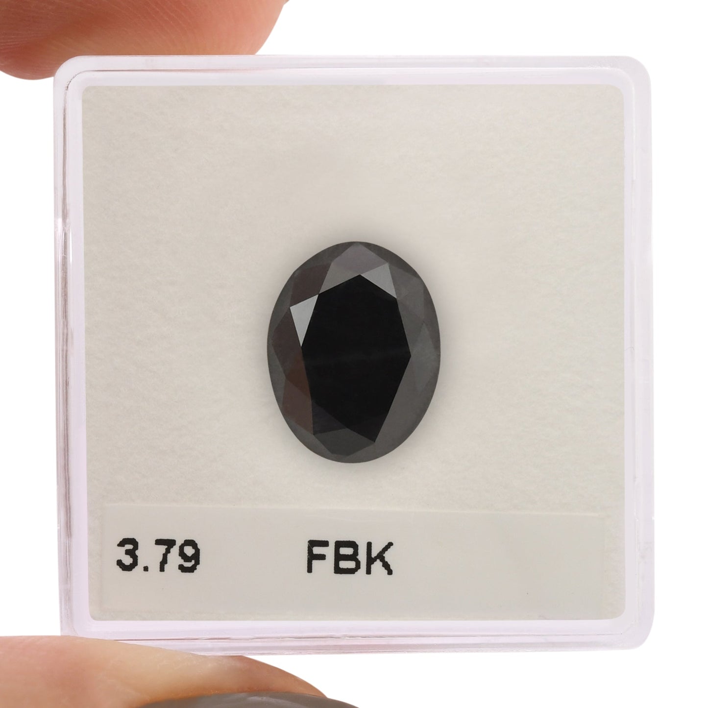 3,79 Karat Fancy Black Oval Diamond GIA