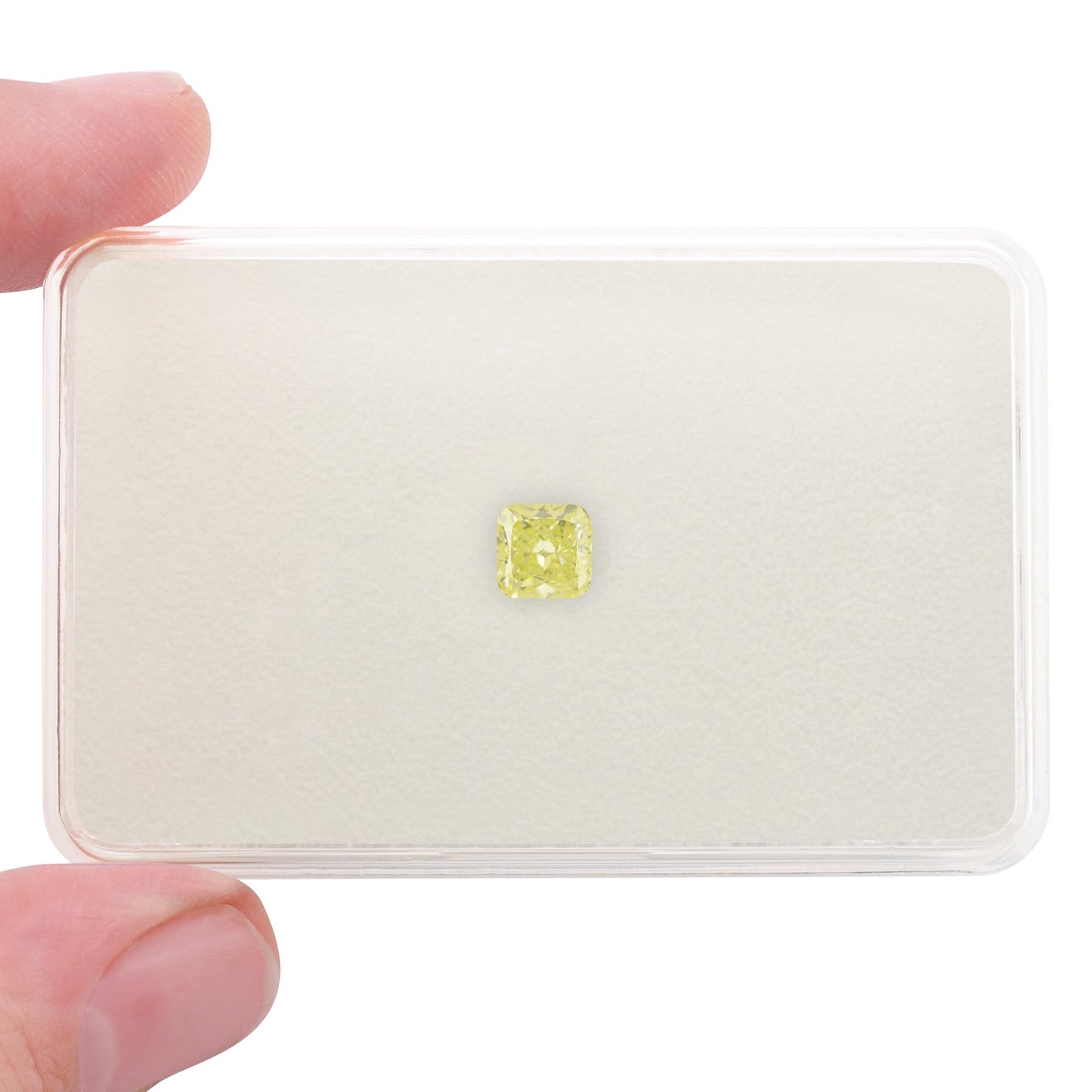 1,02 Karat Fancy Yellow Green Cushion Diamond SI1 GIA