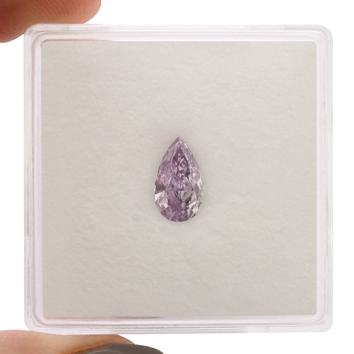 0,66 Karat Fancy Intense Pinkish Purple Birnenförmiger Diamant VS2 GIA