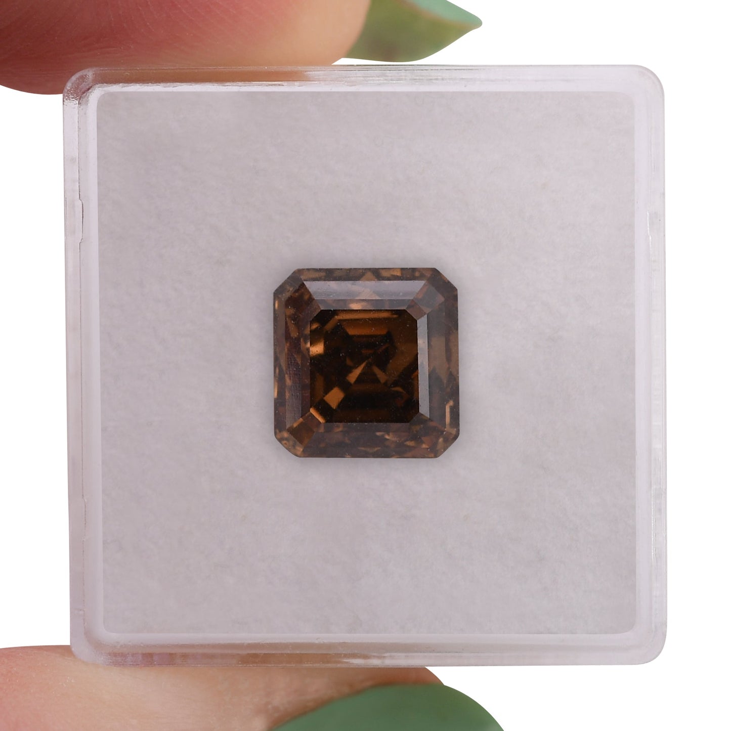 5,06 Karat Fancy Dark Orange Brown Asscher Diamant (SI2) GIA