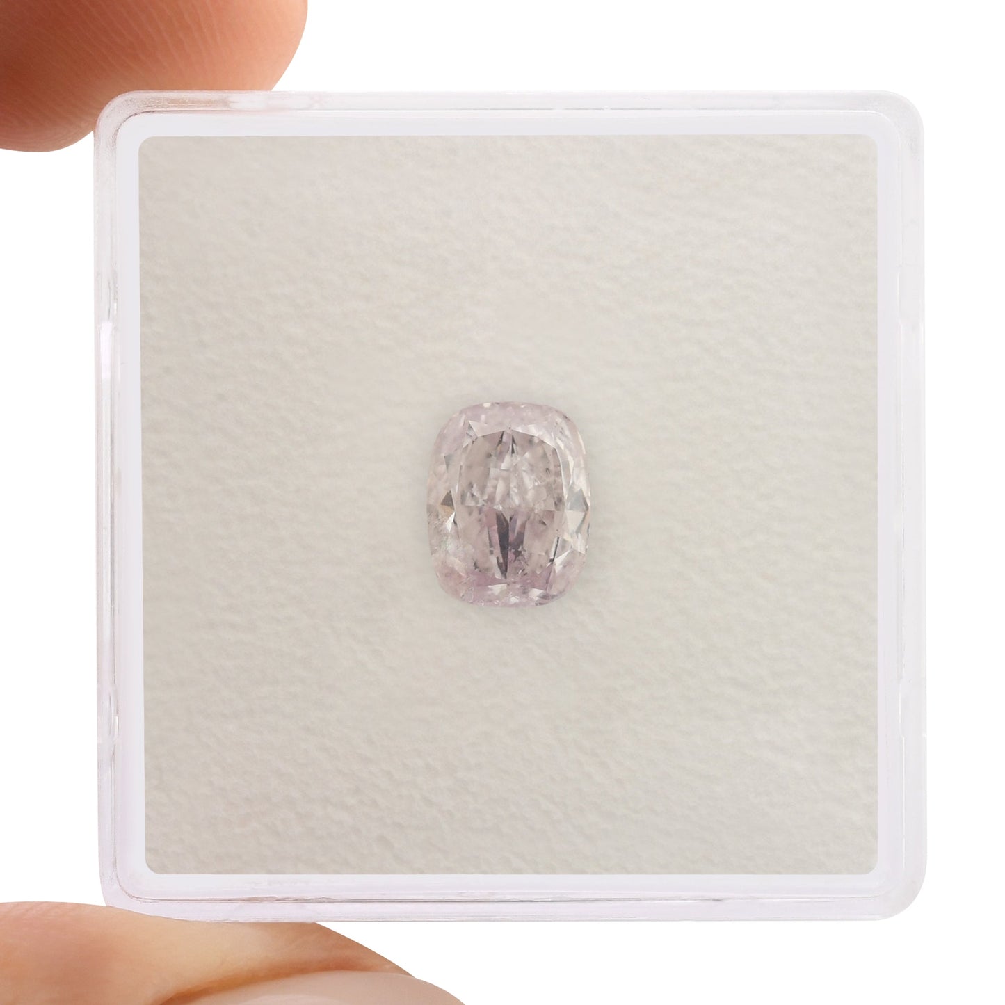 1.01 Carat Fancy Light Purplish Pink Cushion Diamond (I1) GIA
