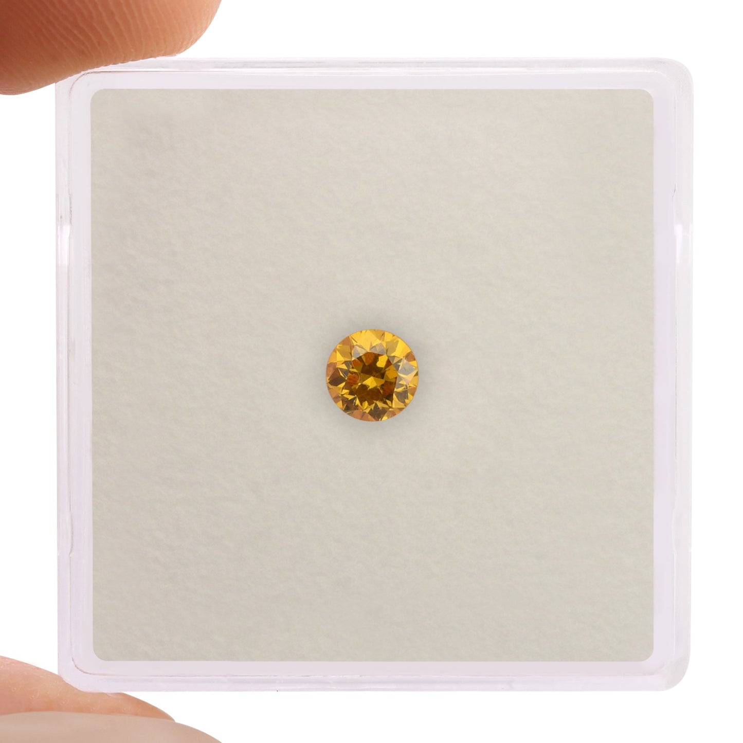 0.27 Carat Fancy Deep Orange Yellow Round Brilliant Diamond SI1 GIA