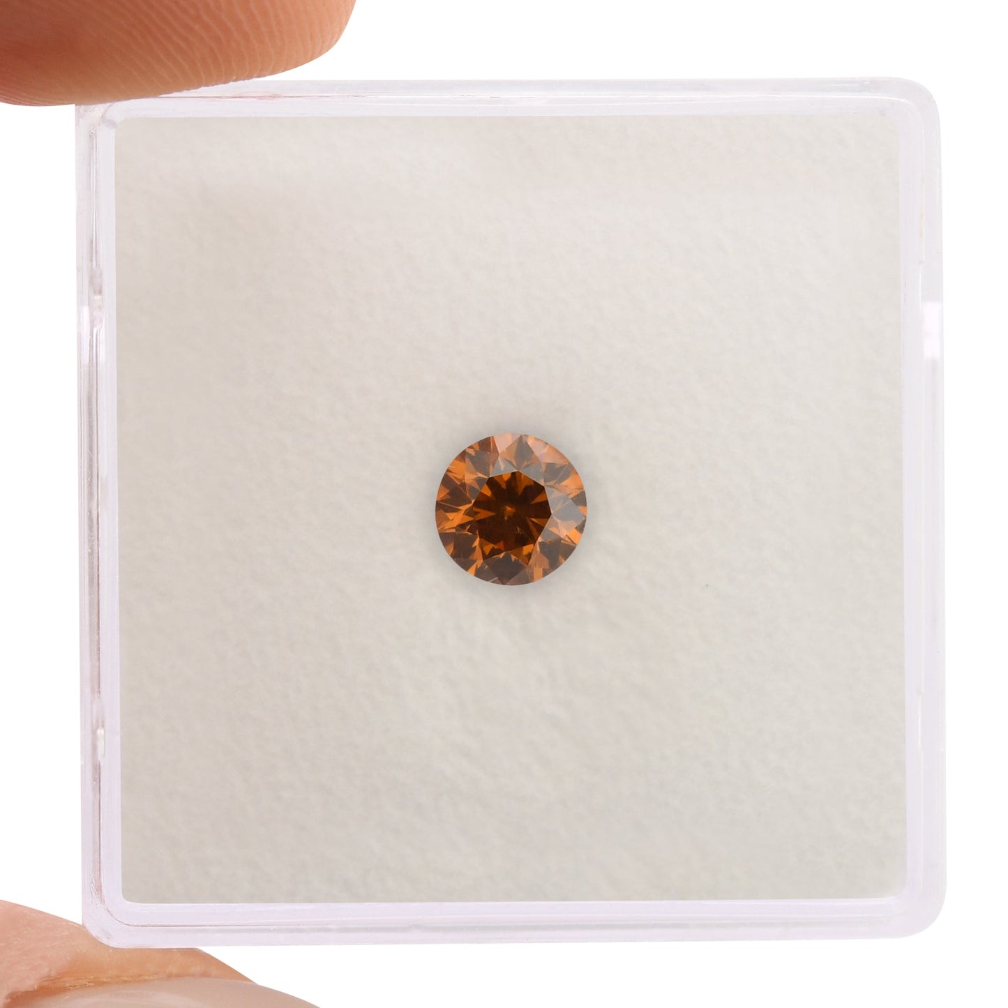 0.46 Carat Fancy Deep Yellowish Orange Round Brilliant Diamond SI2 GIA